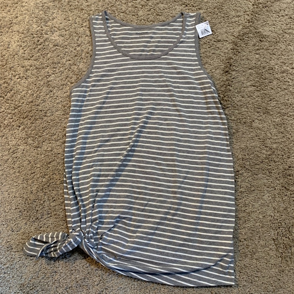NWT Motherhood Maternity Striped Waist Knot Tank Top Medium